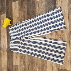 Lauren Ralph Lauren Pinstripe Wide Leg Linen Pants